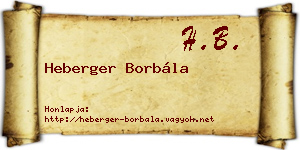 Heberger Borbála névjegykártya